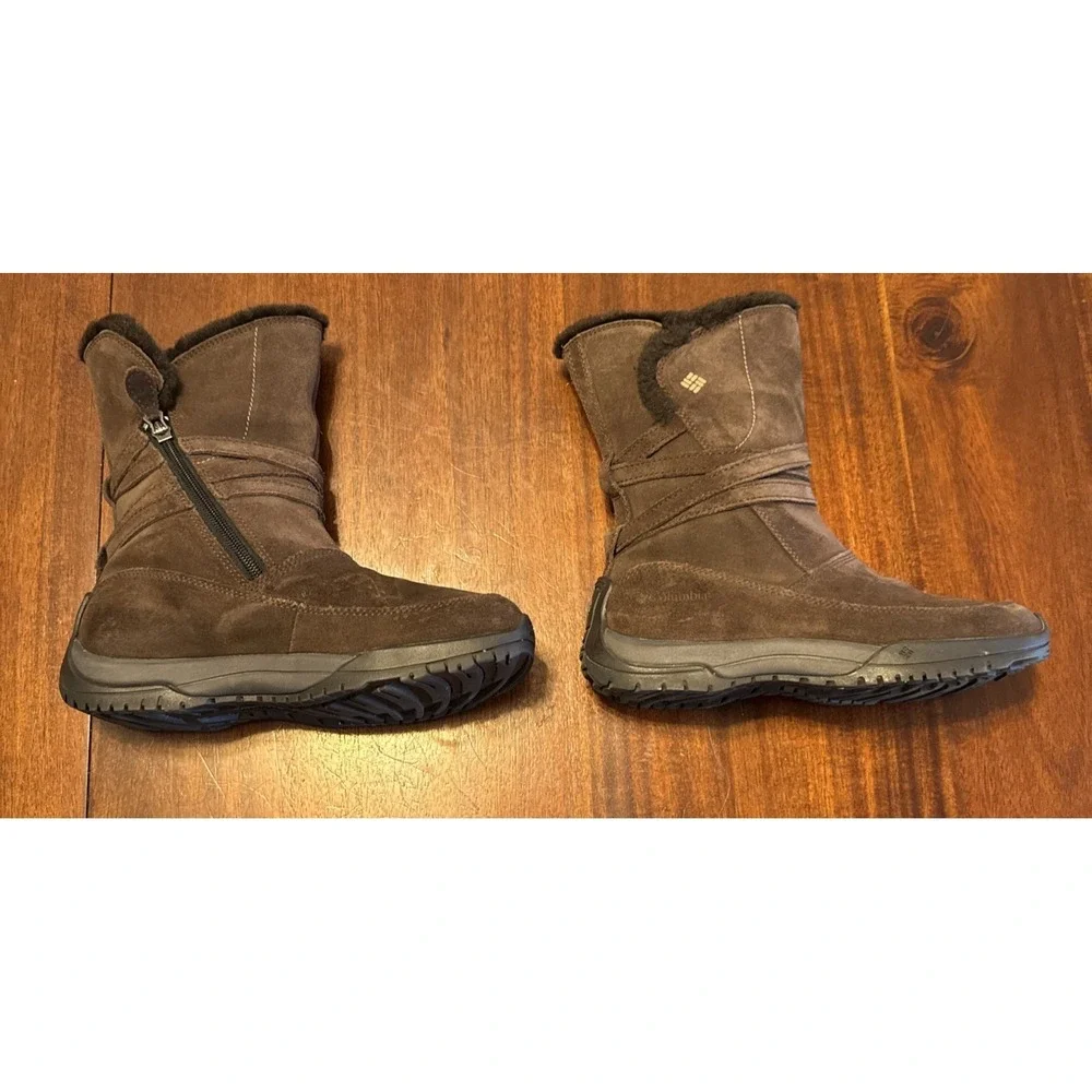 Columbia Namara Women's‎ 6.5 Brown Suede Winter Boots Fur Lined Omni-Grip